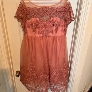 ASOS pink/dusty rose tulle maternity party dress